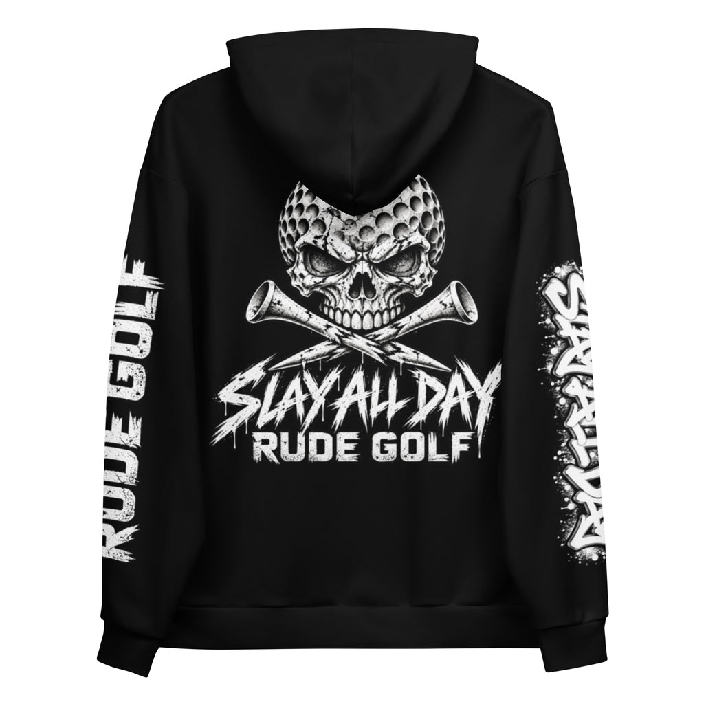 SLAY THE DAY Skull Golf Hoodie — back view