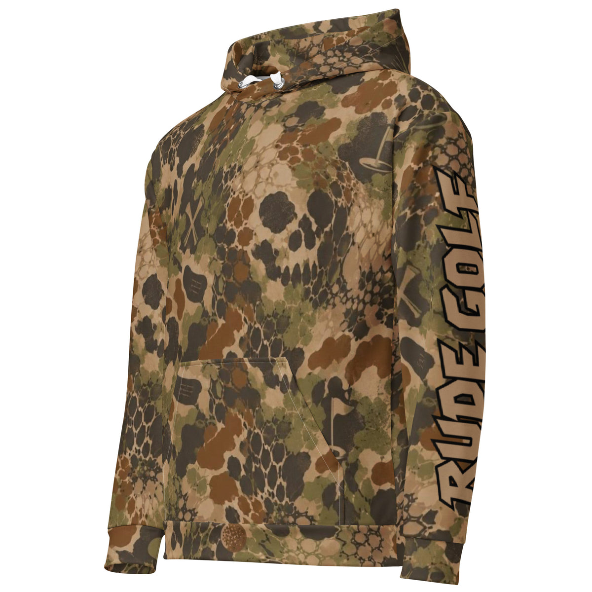 RAGE WOOD — Hex Skull Camo Hoodie — left front view
