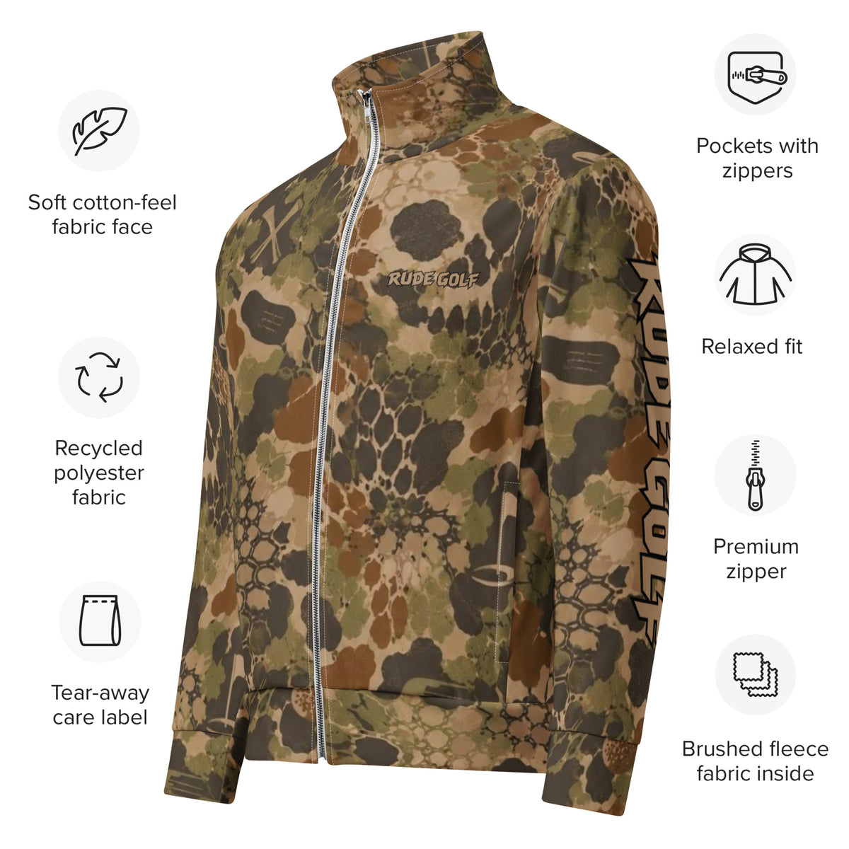SO RUDE — Hex Skull Camo Track Jacket — product view