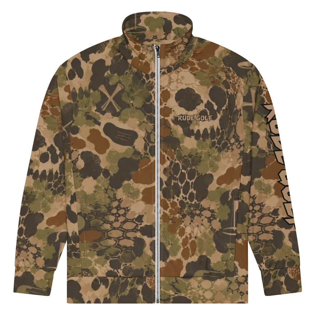 SO RUDE — Hex Skull Camo Track Jacket — front view