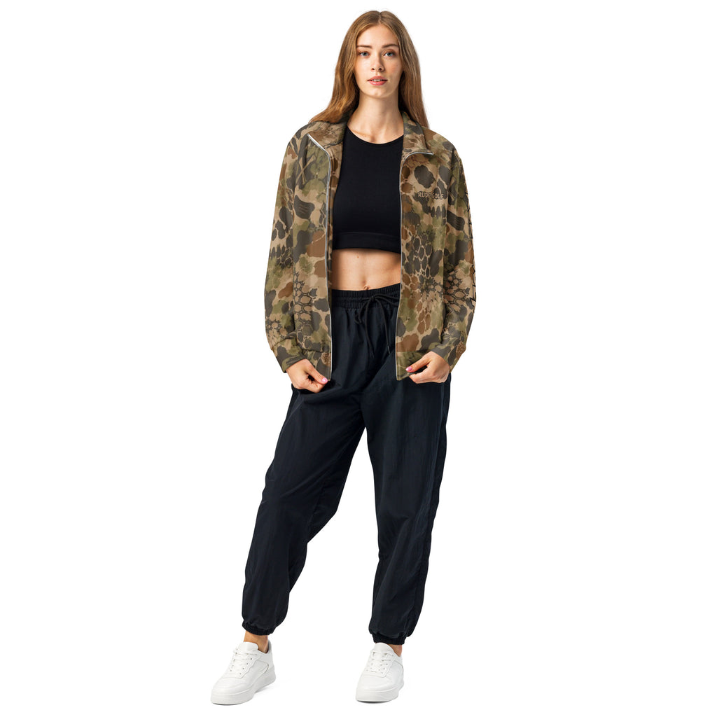 SO RUDE — Hex Skull Camo Track Jacket — front view