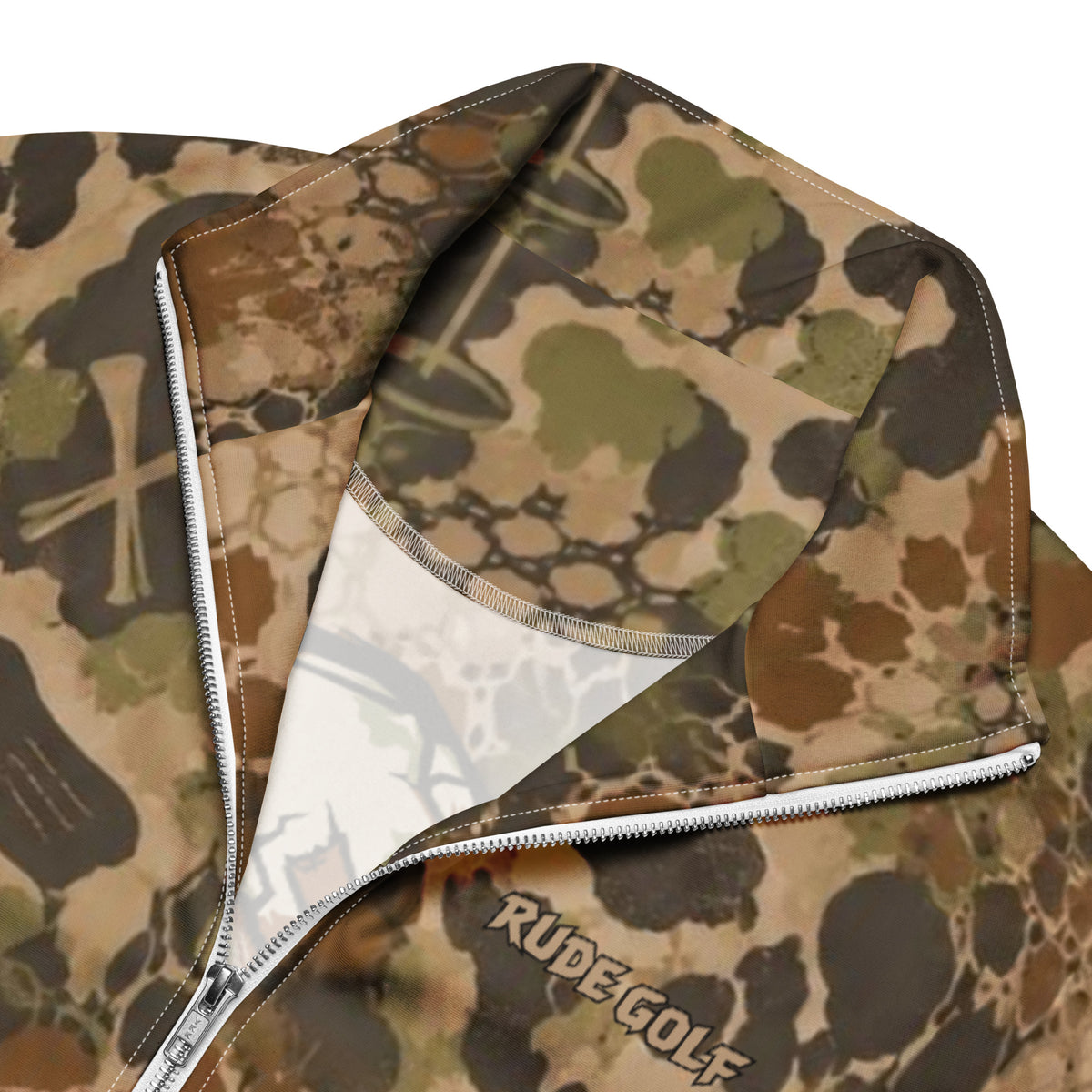 SO RUDE — Hex Skull Camo Track Jacket — design detail