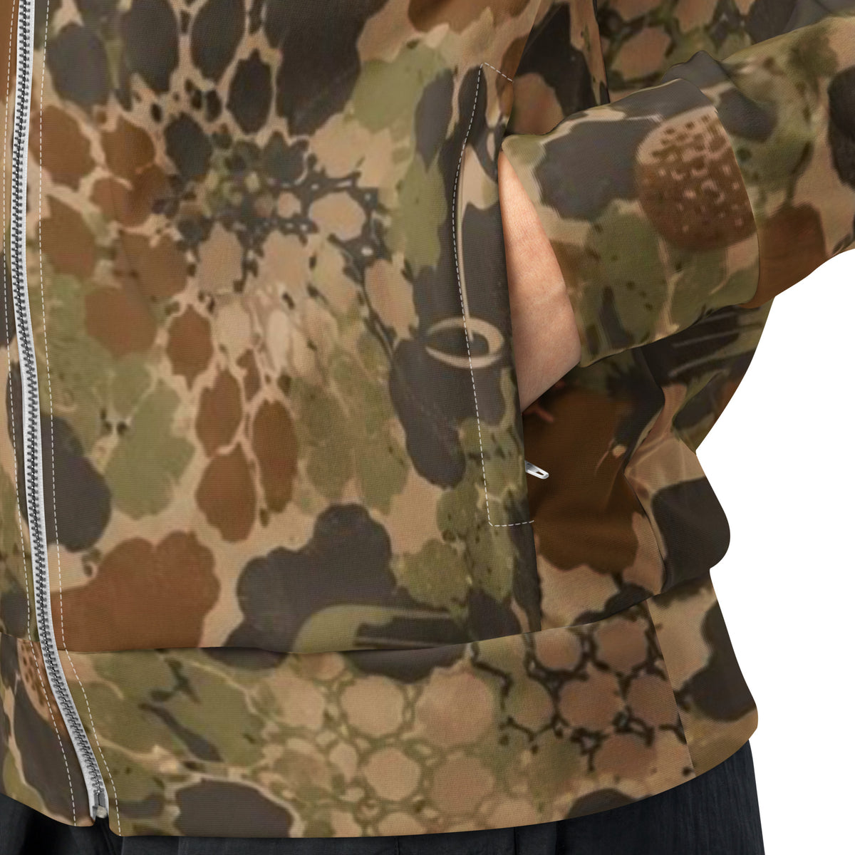 SO RUDE — Hex Skull Camo Track Jacket — design detail