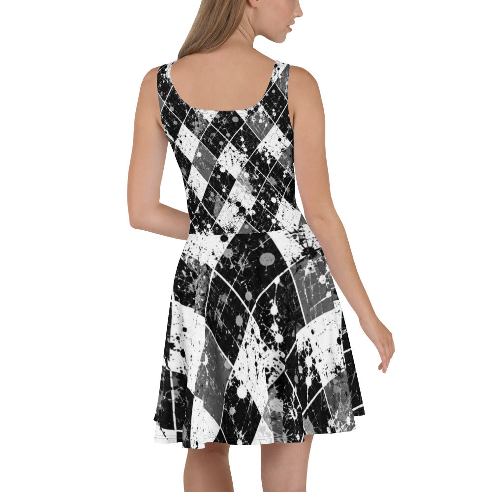 COUNTRY CLUB CHAOS — Argyle Skater Dress — back view