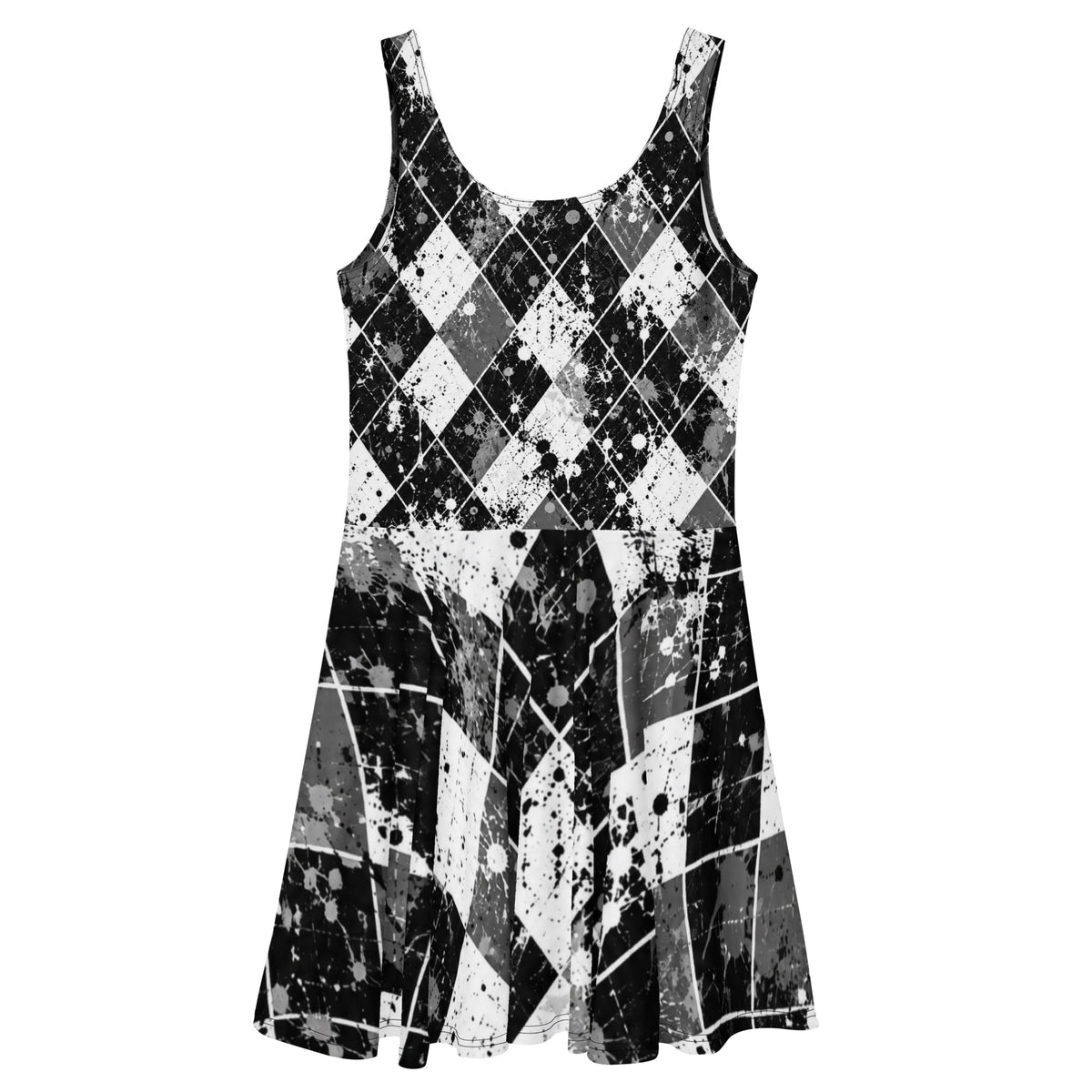 COUNTRY CLUB CHAOS — Argyle Skater Dress — back view