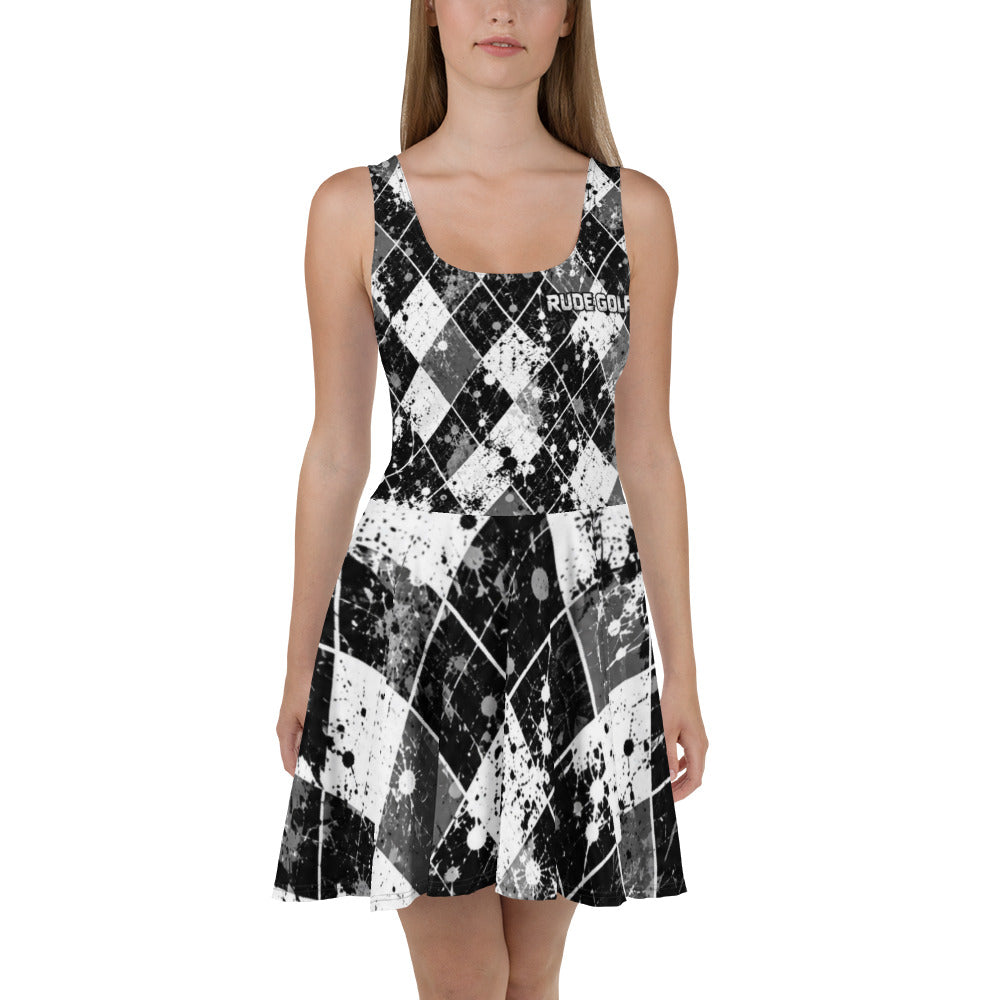 COUNTRY CLUB CHAOS — Argyle Skater Dress — front view