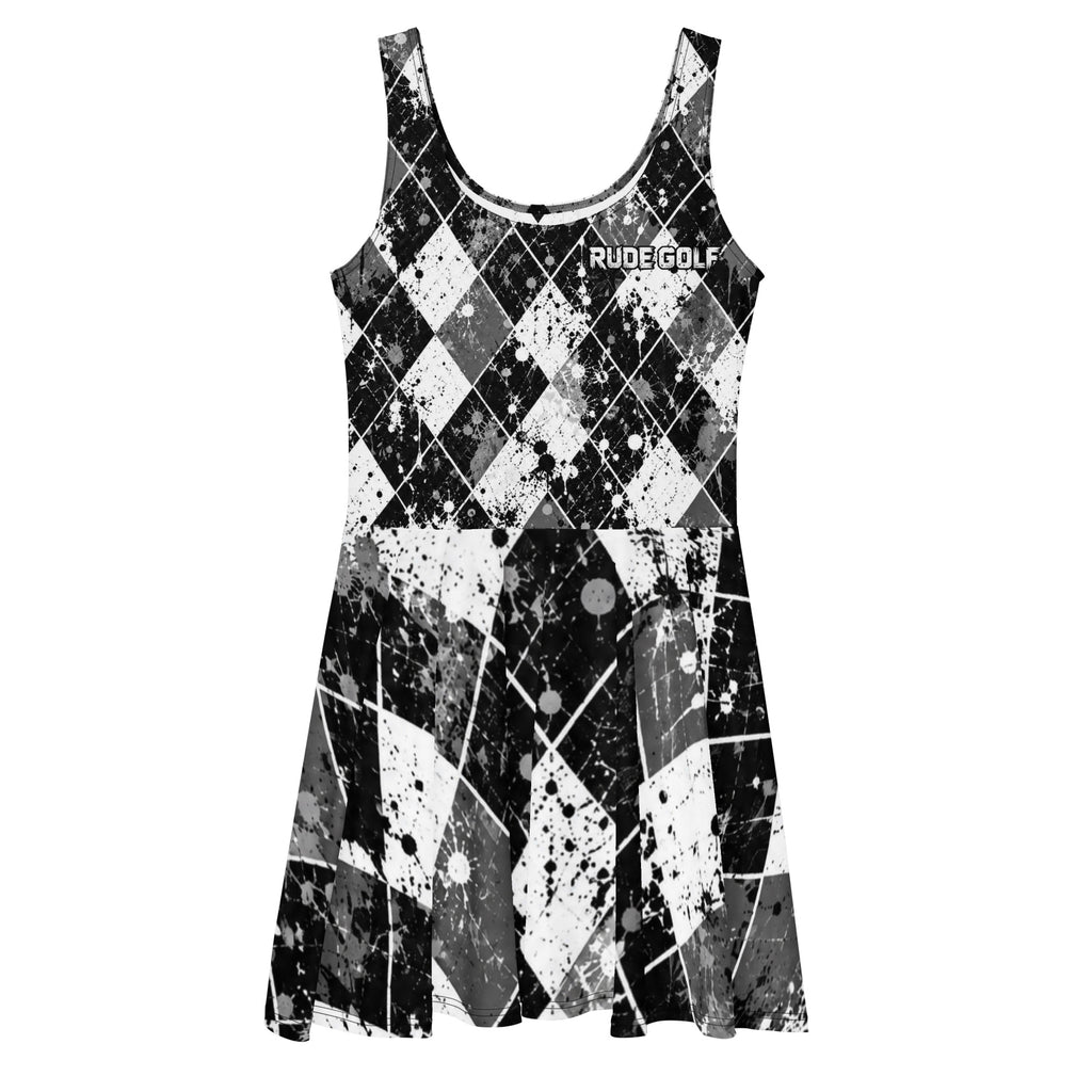 COUNTRY CLUB CHAOS — Argyle Skater Dress — front view