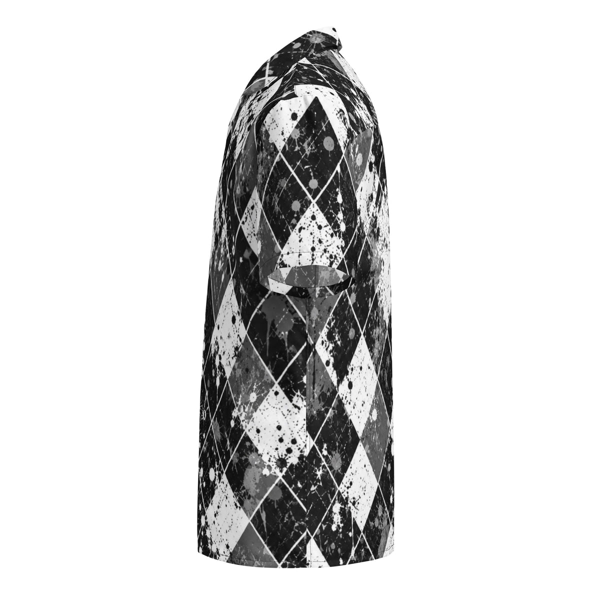 BLACK EYE ARGYLE — Distressed Golf Button-Up — left side view
