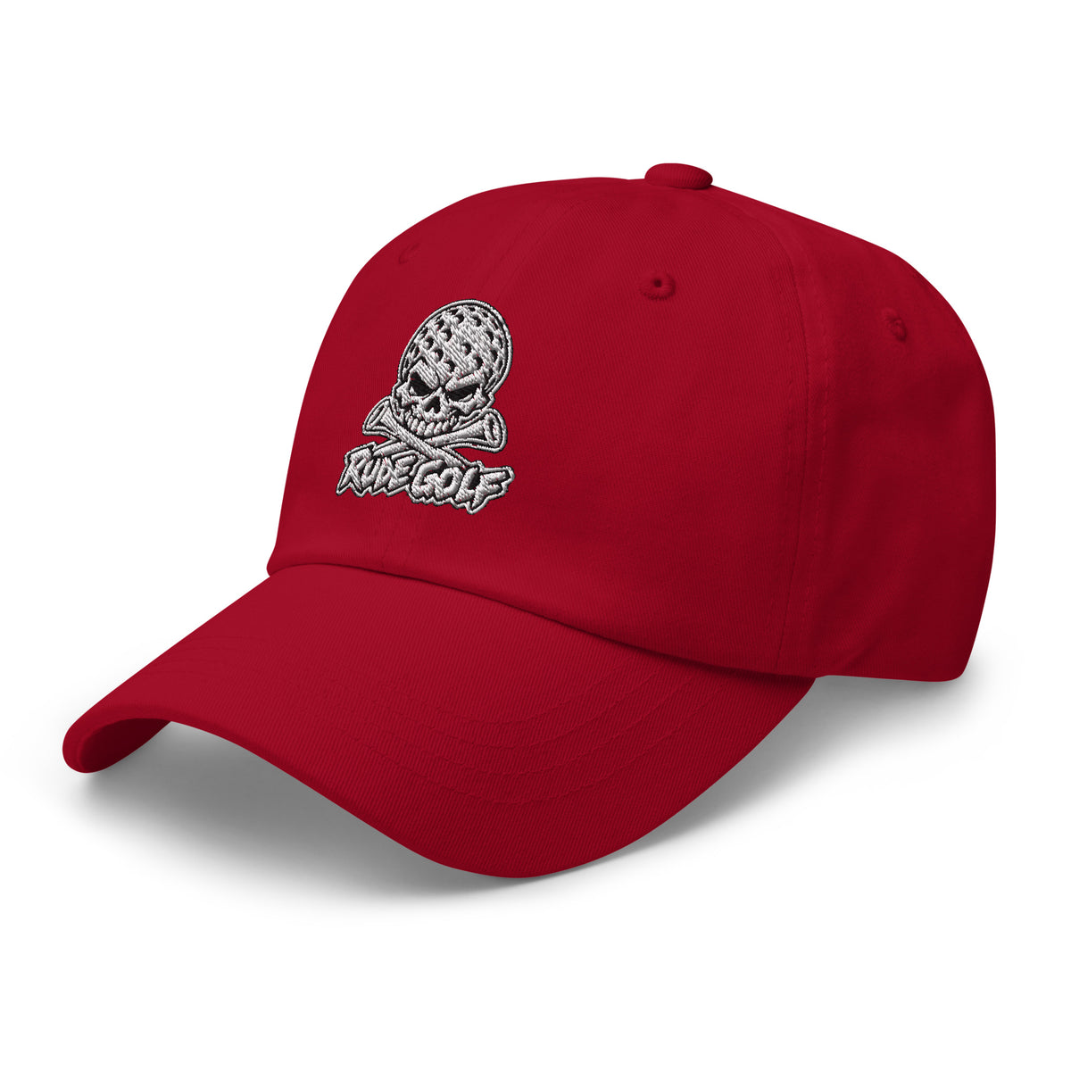 LEGEND — Embroidered Skull Golf Hat — left front view