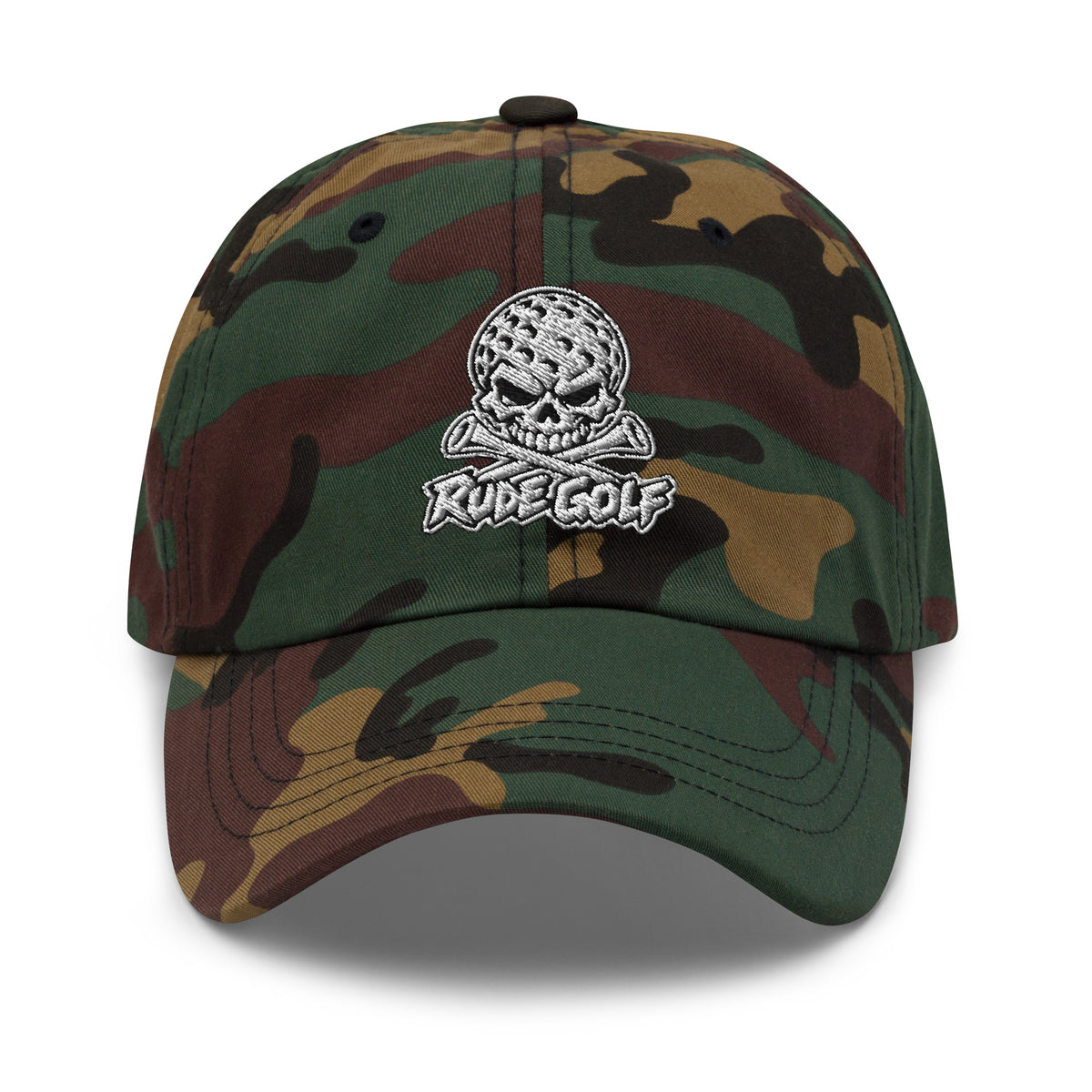 LEGEND — Embroidered Skull Golf Hat — front view