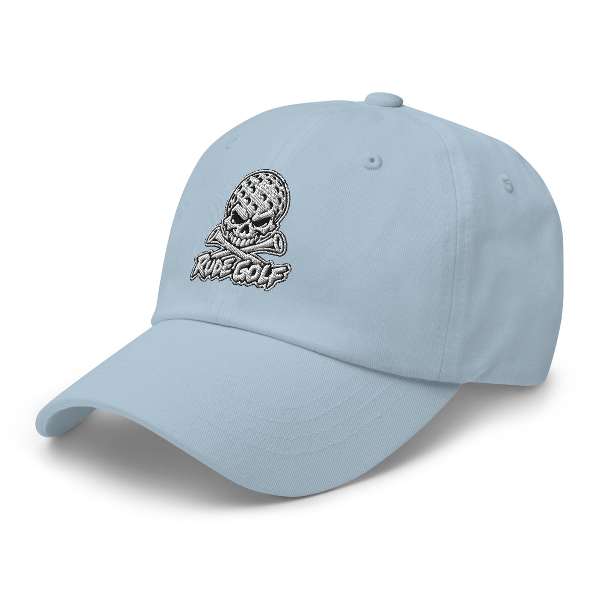 LEGEND — Embroidered Skull Golf Hat — left front view