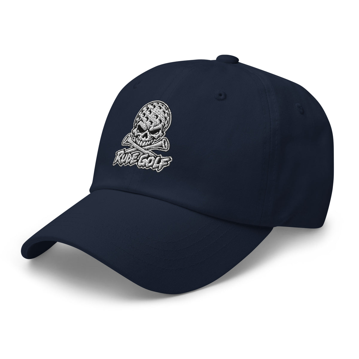 LEGEND — Embroidered Skull Golf Hat — left front view