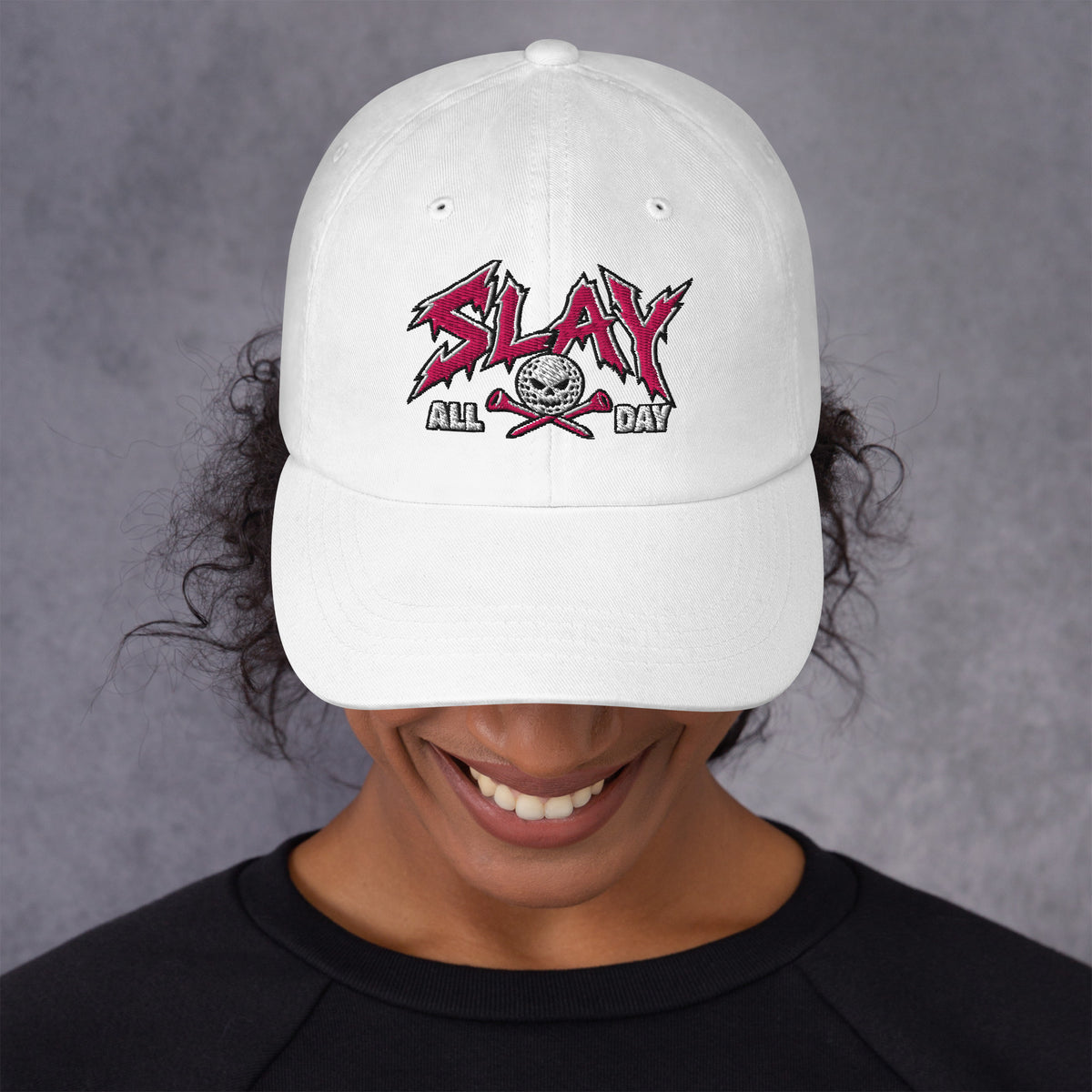 SLAY ALL DAY golf hat — front view