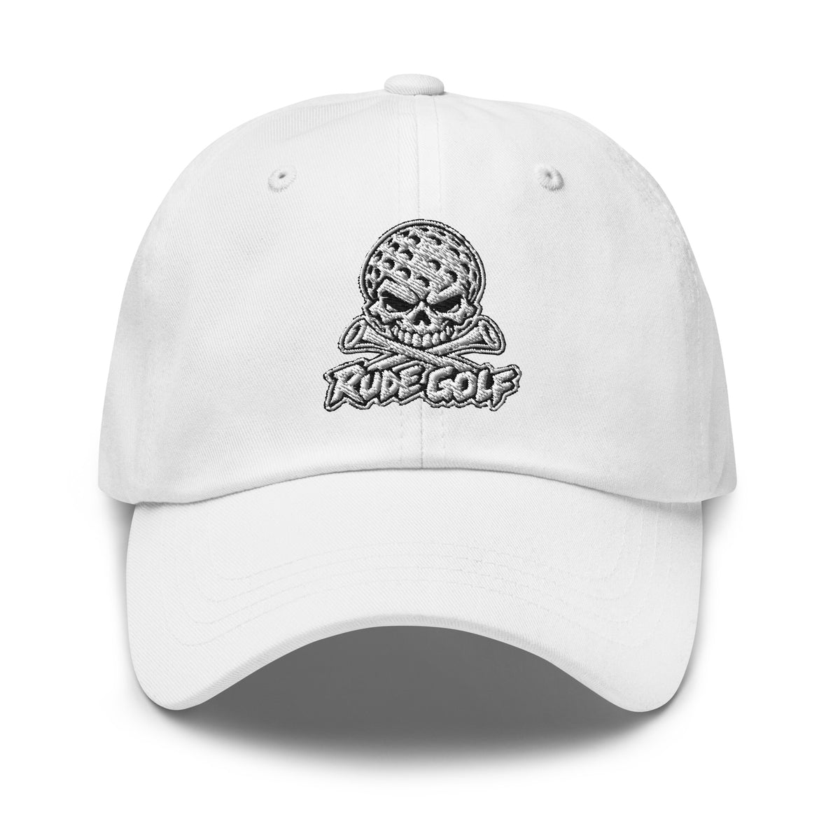 LEGEND — Embroidered Skull Golf Hat — front view