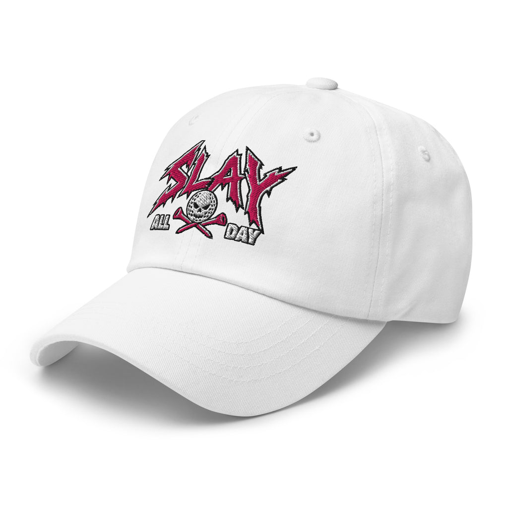 SLAY ALL DAY golf hat — left front view