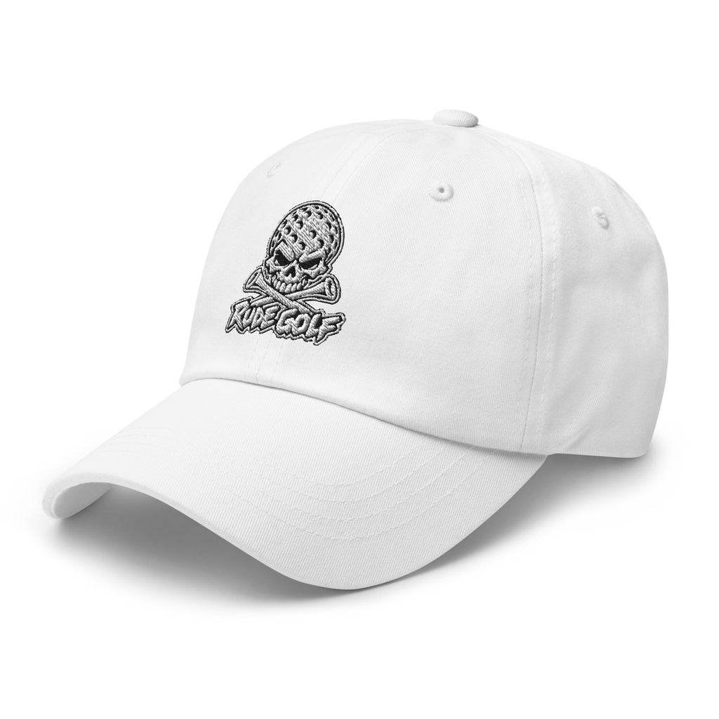 LEGEND — Embroidered Skull Golf Hat — left front view