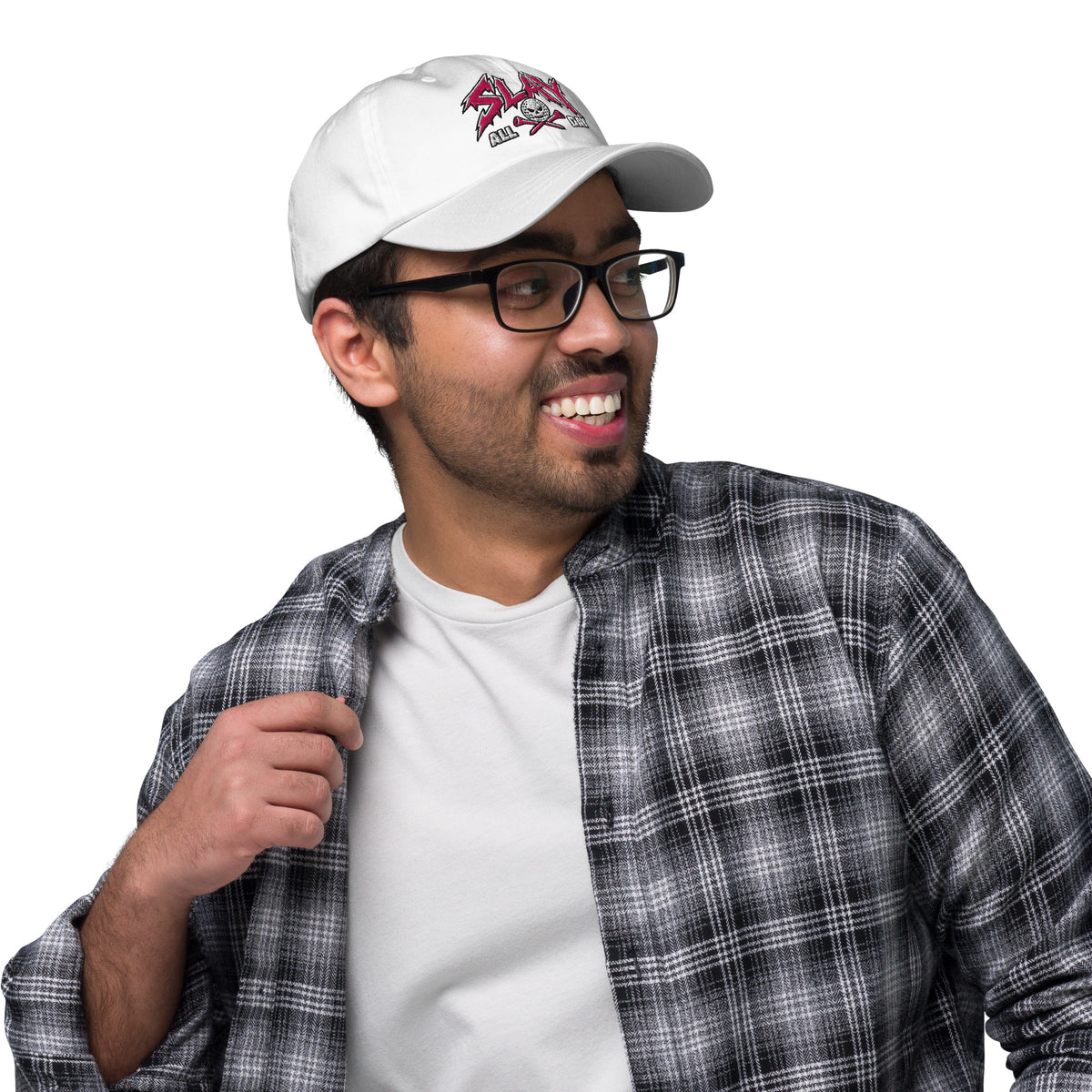 SLAY ALL DAY golf hat — design detail