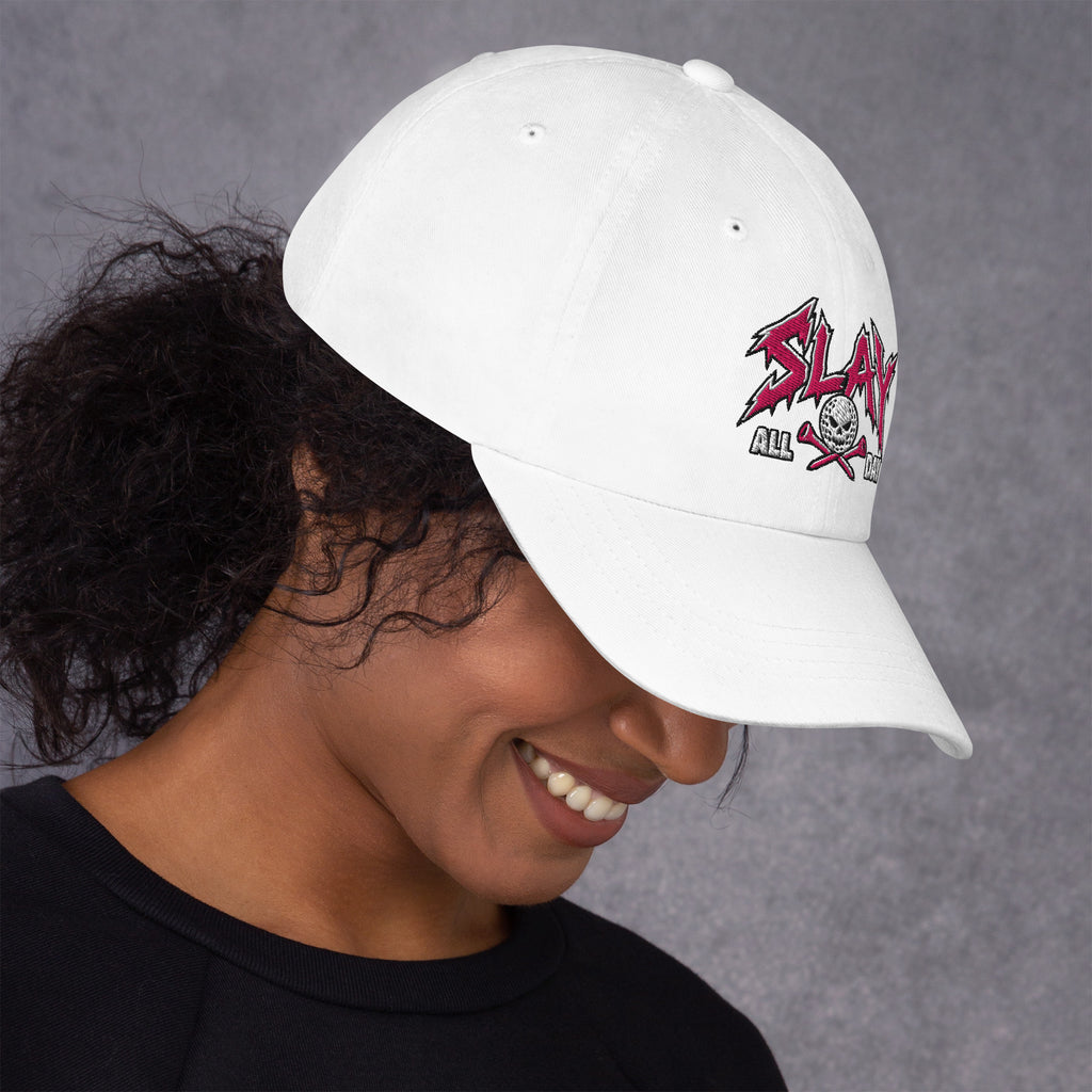 SLAY ALL DAY golf hat — right side view