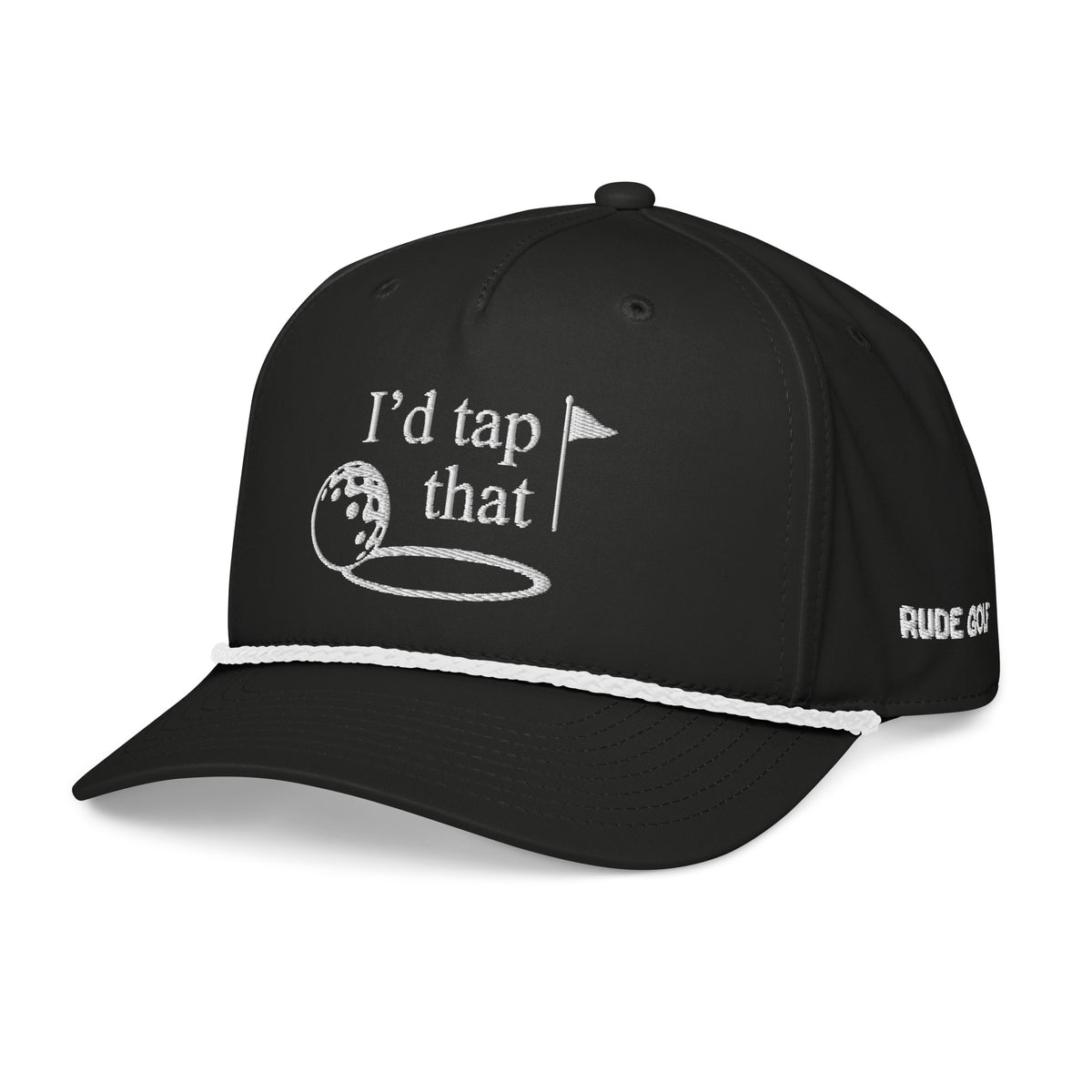 TAP THAT golf rope hat — left front view
