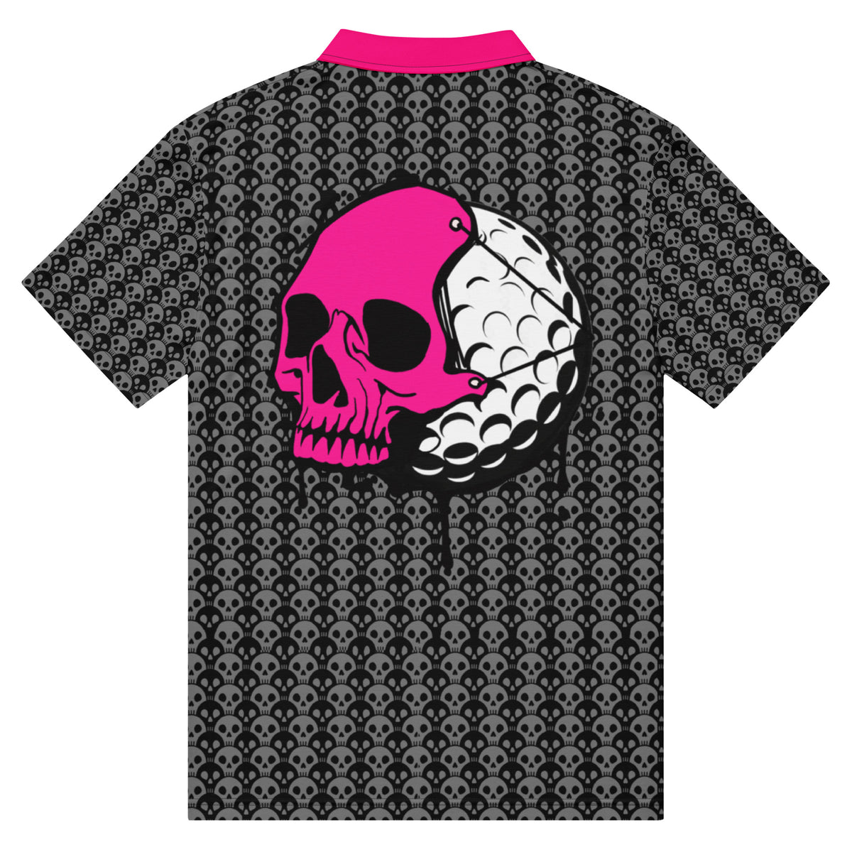 HALF DEAD golf polo — back view