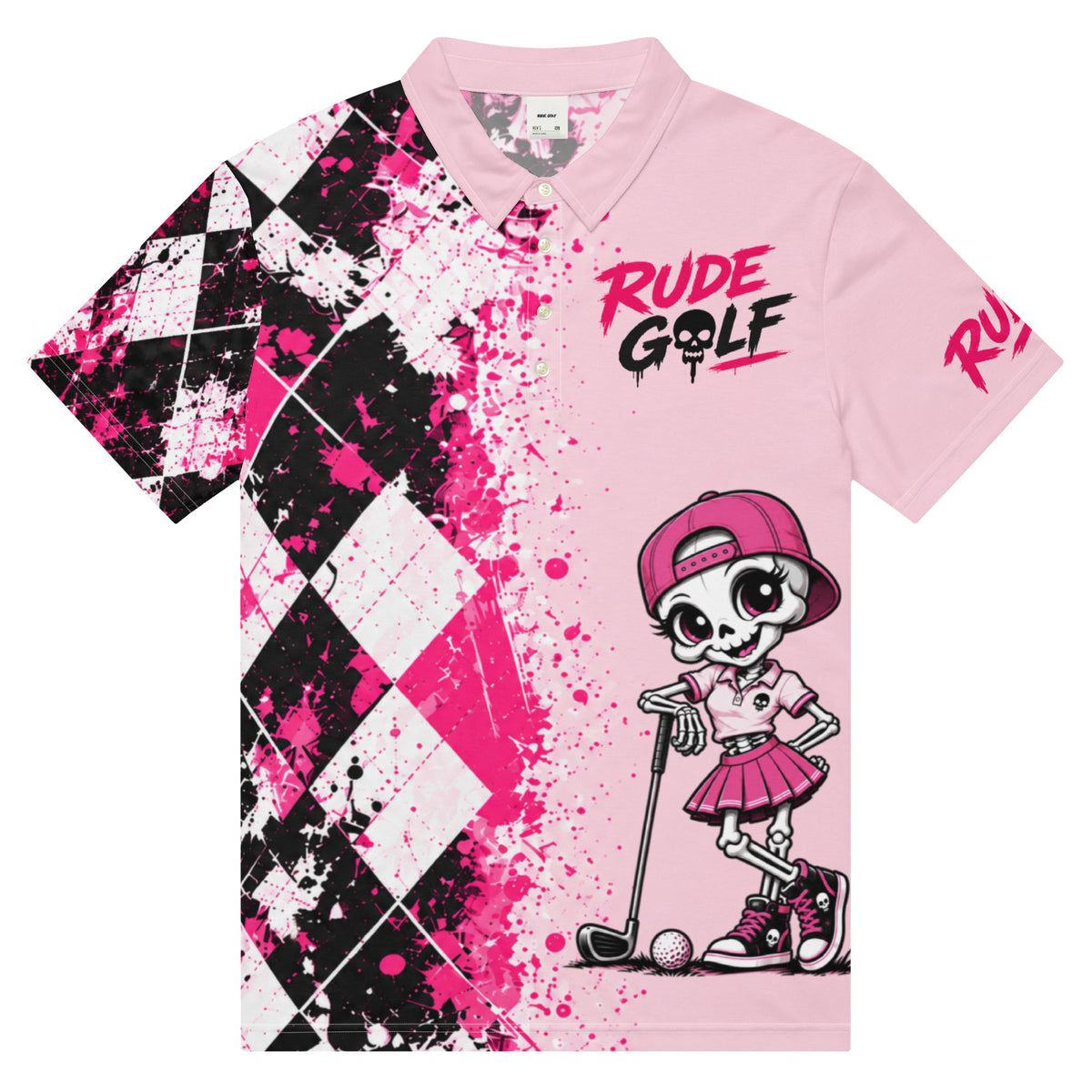 PRETTY DEADLY women’s golf polo — front view