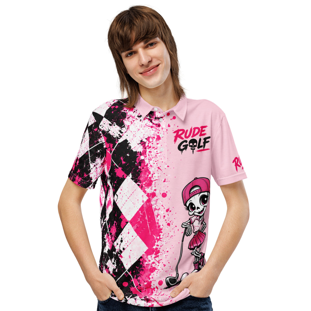 PRETTY DEADLY women’s golf polo — front view