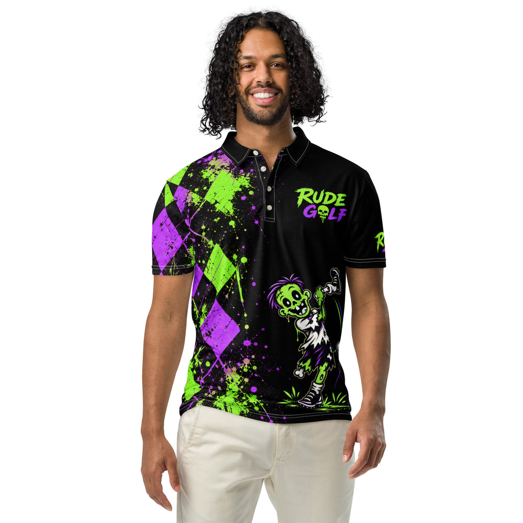 GREEN FEES — Zombie Golf Polo — front view