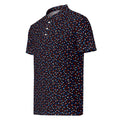 RED, WHITE & BLUE BALLS golf polo — left front view