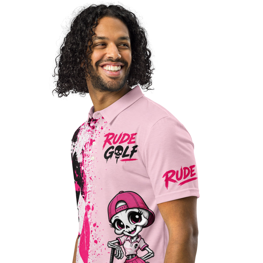 PRETTY DEADLY women’s golf polo — left front view