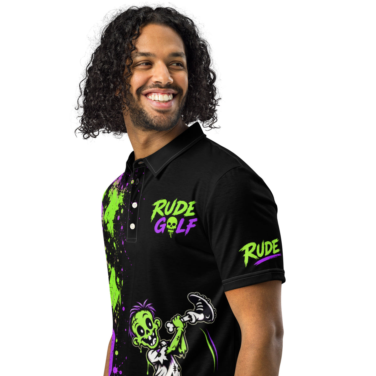 GREEN FEES — Zombie Golf Polo — left front view