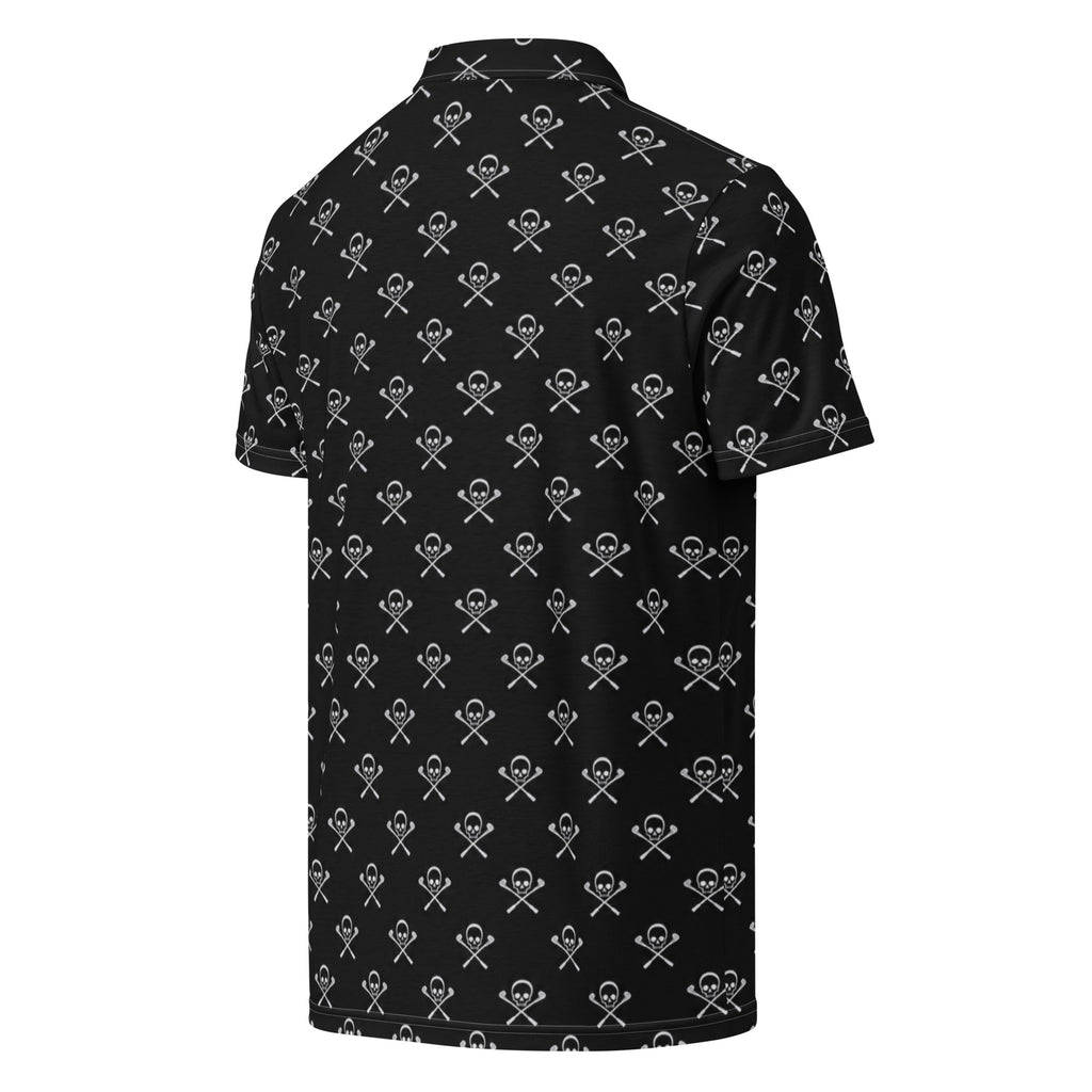 DEAD MAN — Skull & Crossed Clubs Golf Polo — right back view