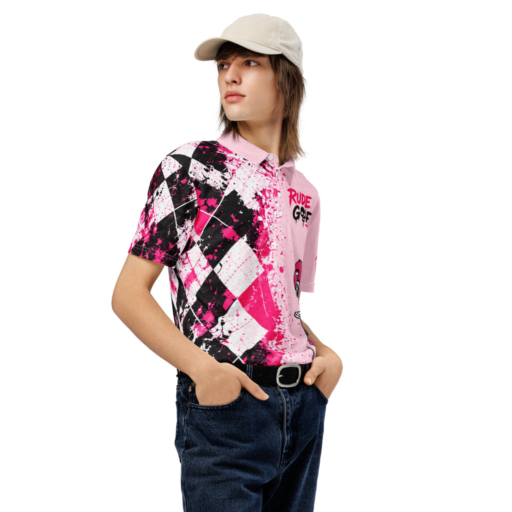 PRETTY DEADLY women’s golf polo — right front view