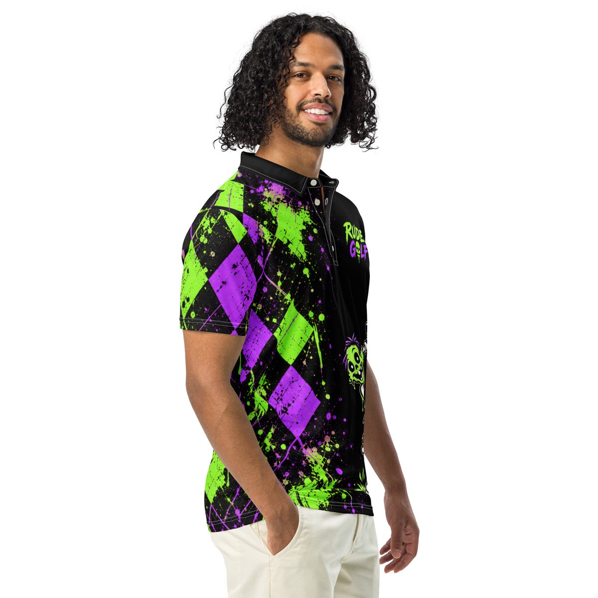 GREEN FEES — Zombie Golf Polo — right front view