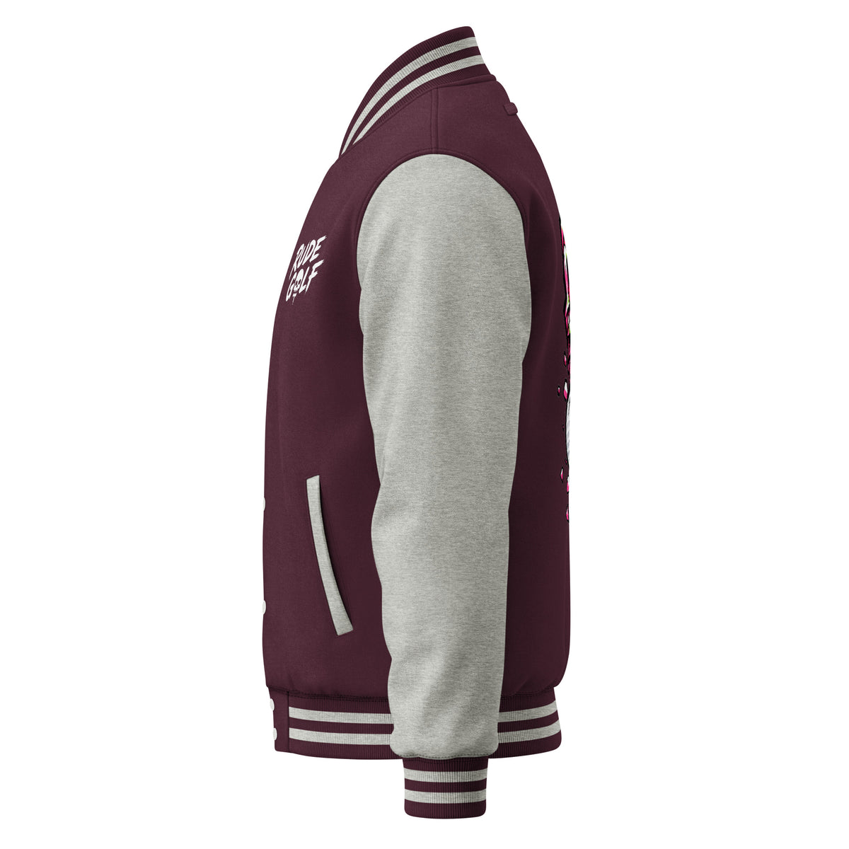 BITE THE DUST – Heavyweight Letterman Jacket — left side view