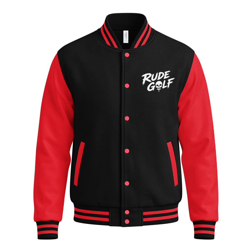 BITE THE DUST – Heavyweight Letterman Jacket — front view