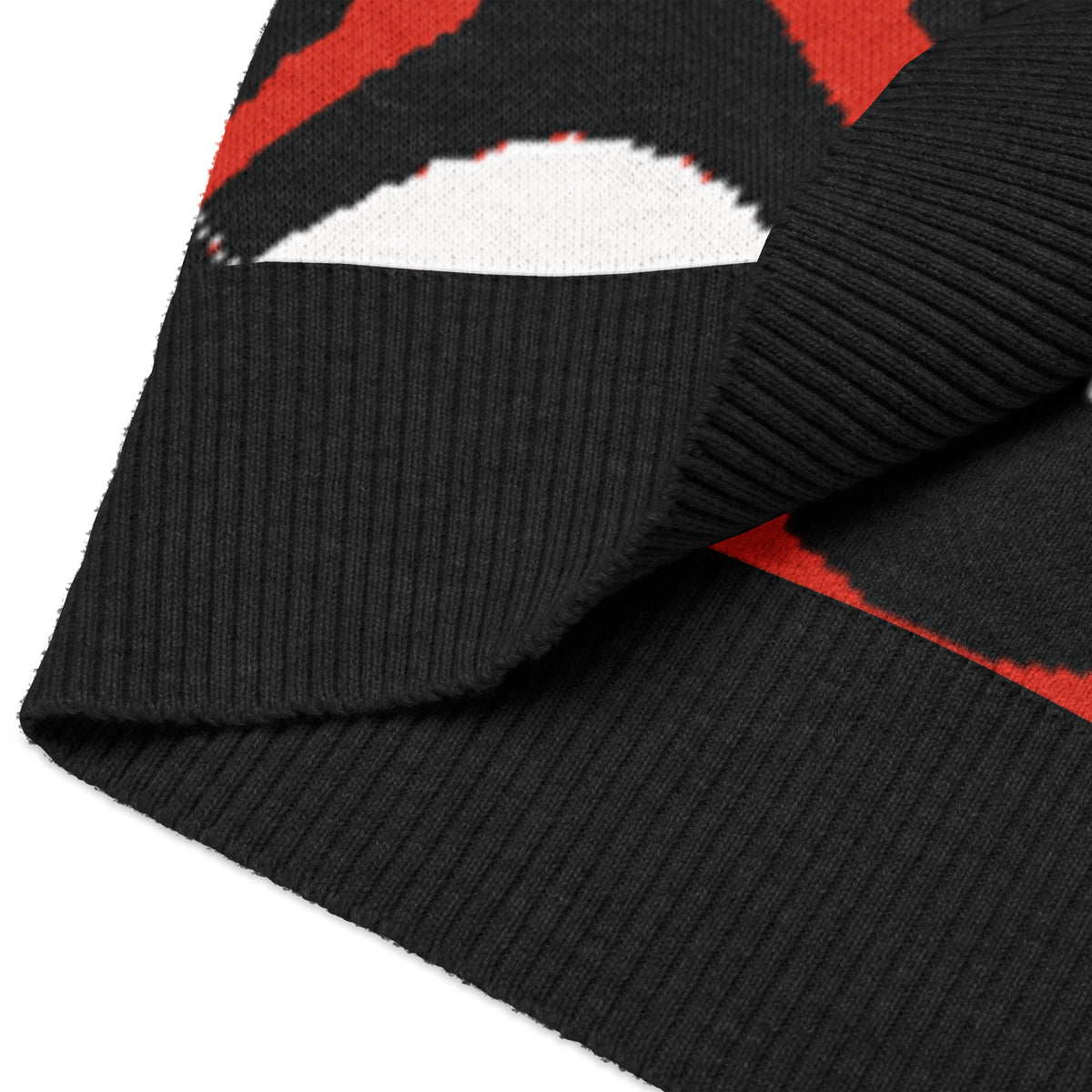 AFTERLIFE ARGYLE — Skull Argyle Knit V-Neck Vest — design detail