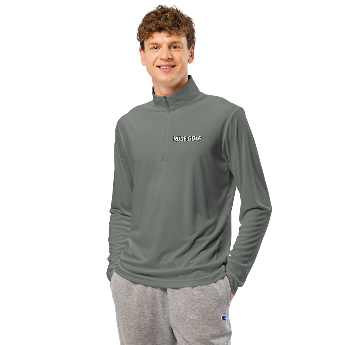 RUDE GOLF — Lightweight Performance Quarter-Zip — front view